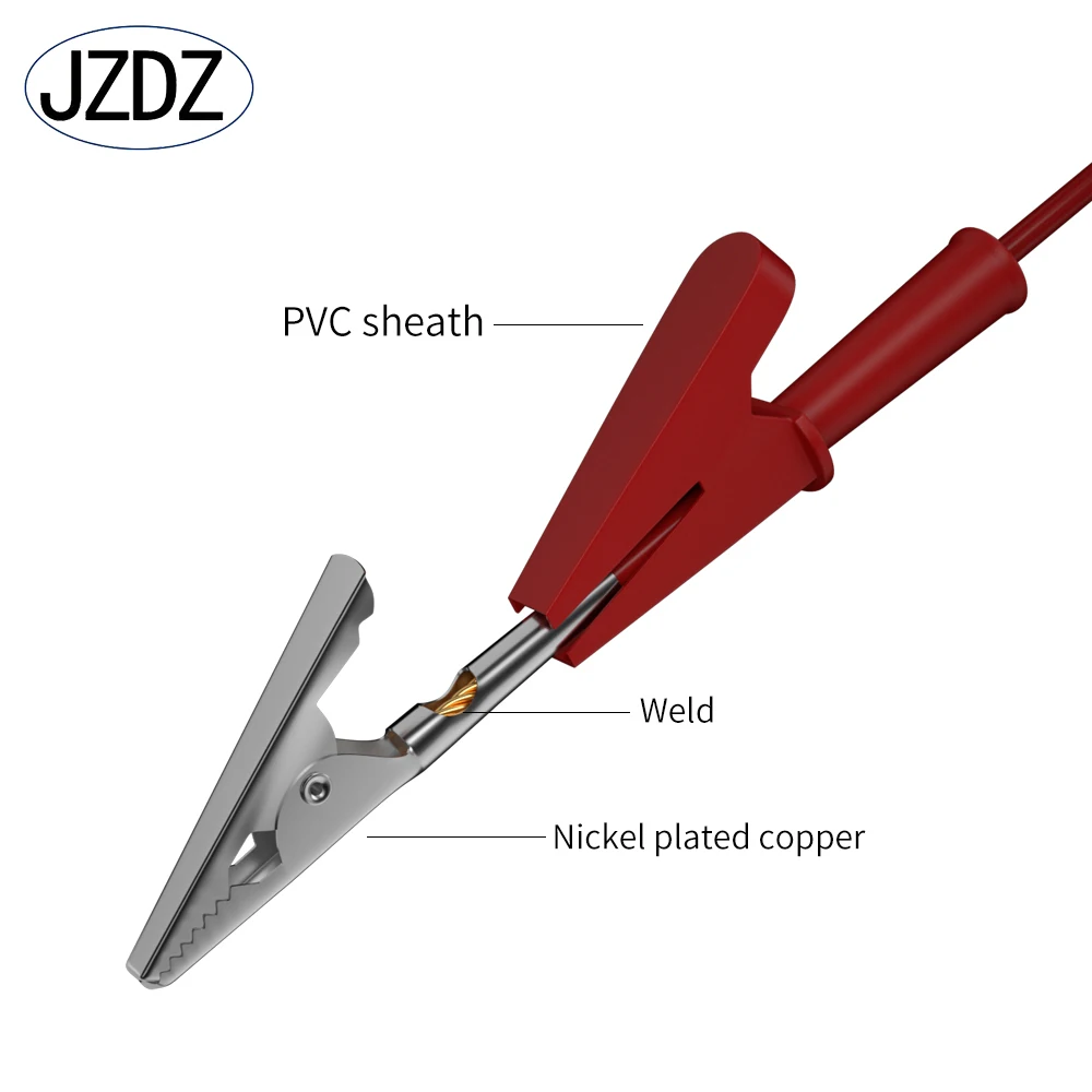 JZDZ 5pcs Full Insulated Alligator Clips Test Leads Jumper Wire Electrical Test Cable Flexible safety Copper Line J.70036QHT