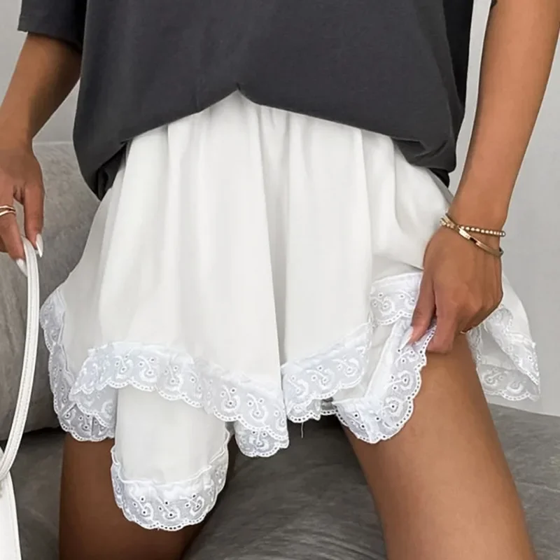 

Fashionable and Versatile Lace Midi Skirt with A Sense of Design New Style 2026, White Tweed High Waisted Short Skirt for Women