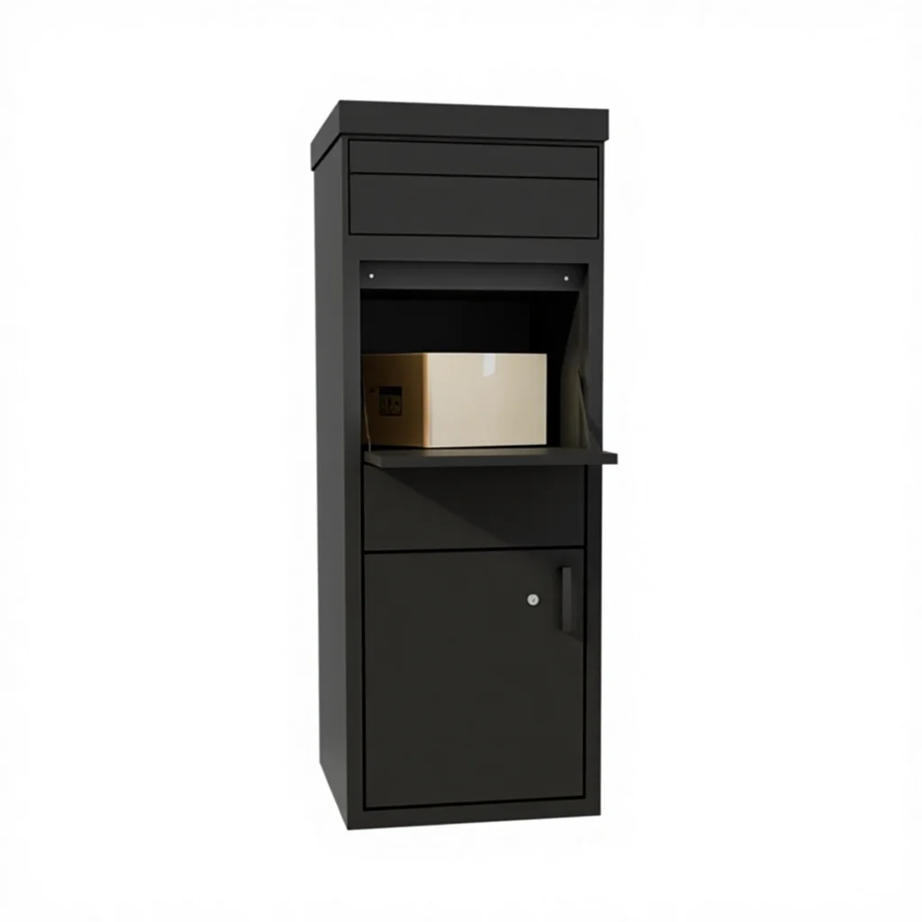 Customized Size Smart Parcel Box Nameplate Letter Standing Mailbox Wall Mounted Powder Coating Dark Grey Light Green Light Cream
