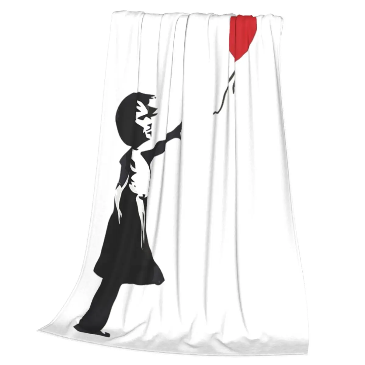 Banksy - Girl With Balloon Blanket Soft Warm Flannel Throw Blanket Plush for Bed Living room Picnic Travel Home Couch