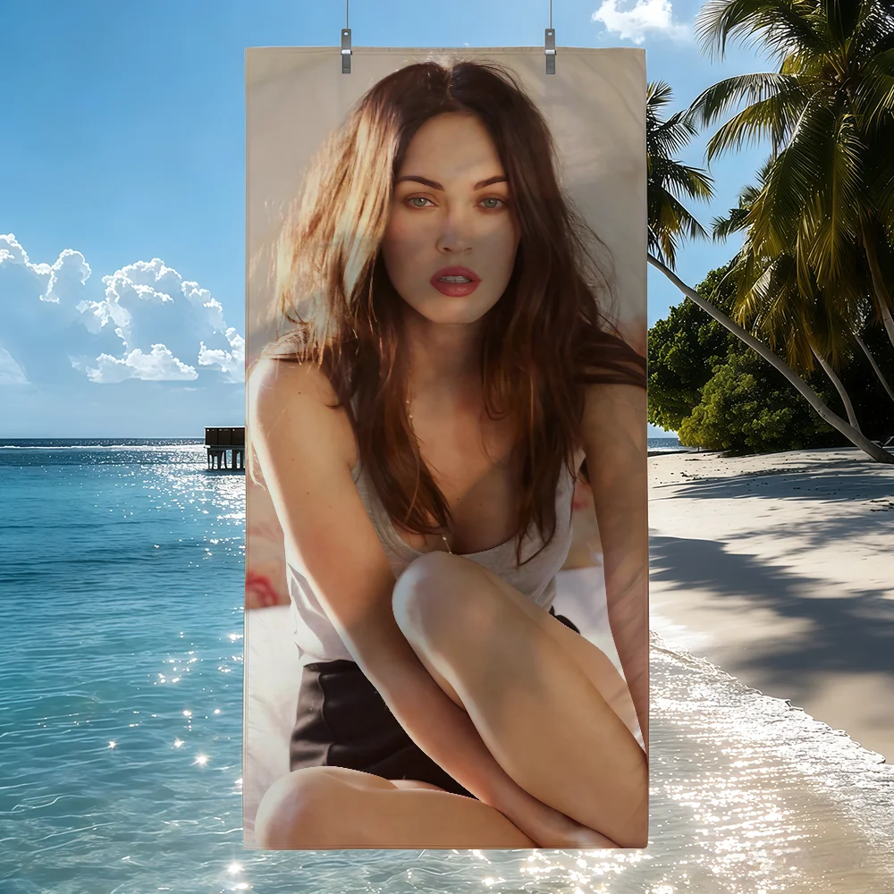 Megan Fox Actor Anime Towel Soft Pool Gift For Travel Gym Shower Camping Quick Dry Sports Beach Towels
