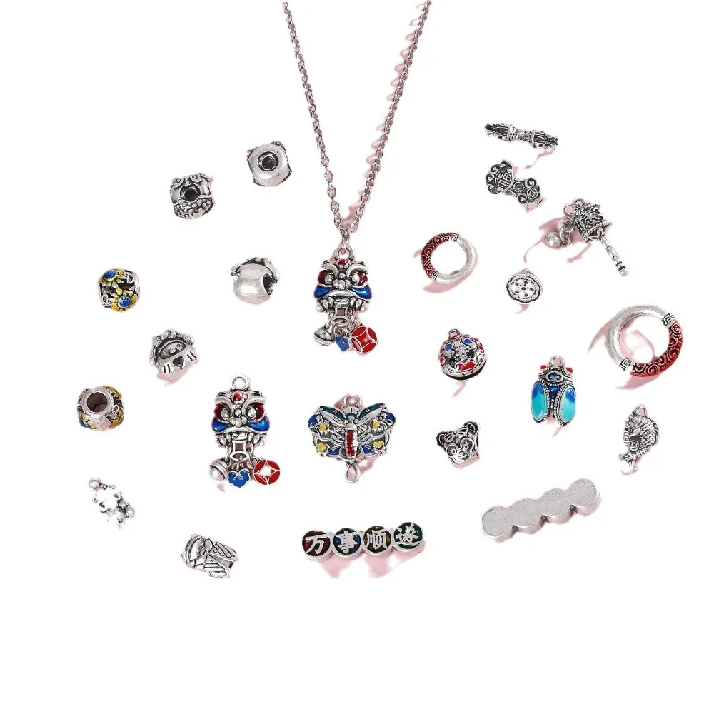 Натуральная древняя серебряная круглая подвеска в виде льва-бабочки из нефрита, все вещи, гладко аксессуар для браслета «сделай сам»