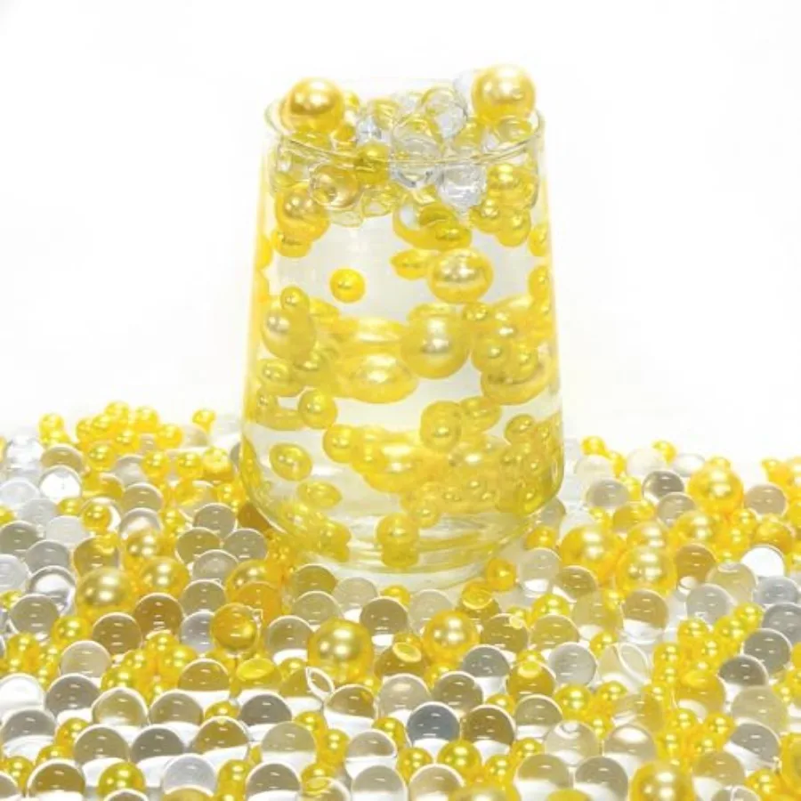 

Elegant Vase Filler About 200 Crystal Clear Beads and ABS Simulated Pearls for Floral Arrangements, Wedding Centerpieces, and H