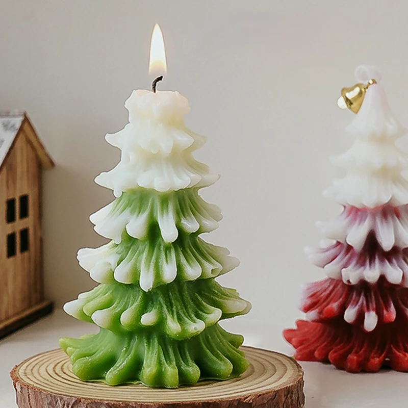 3D Xmas Tree Shaped Candle Christmas Aromatherapy Scented Candles Decoration for Home Navidad New Year Decor Friends Gifts