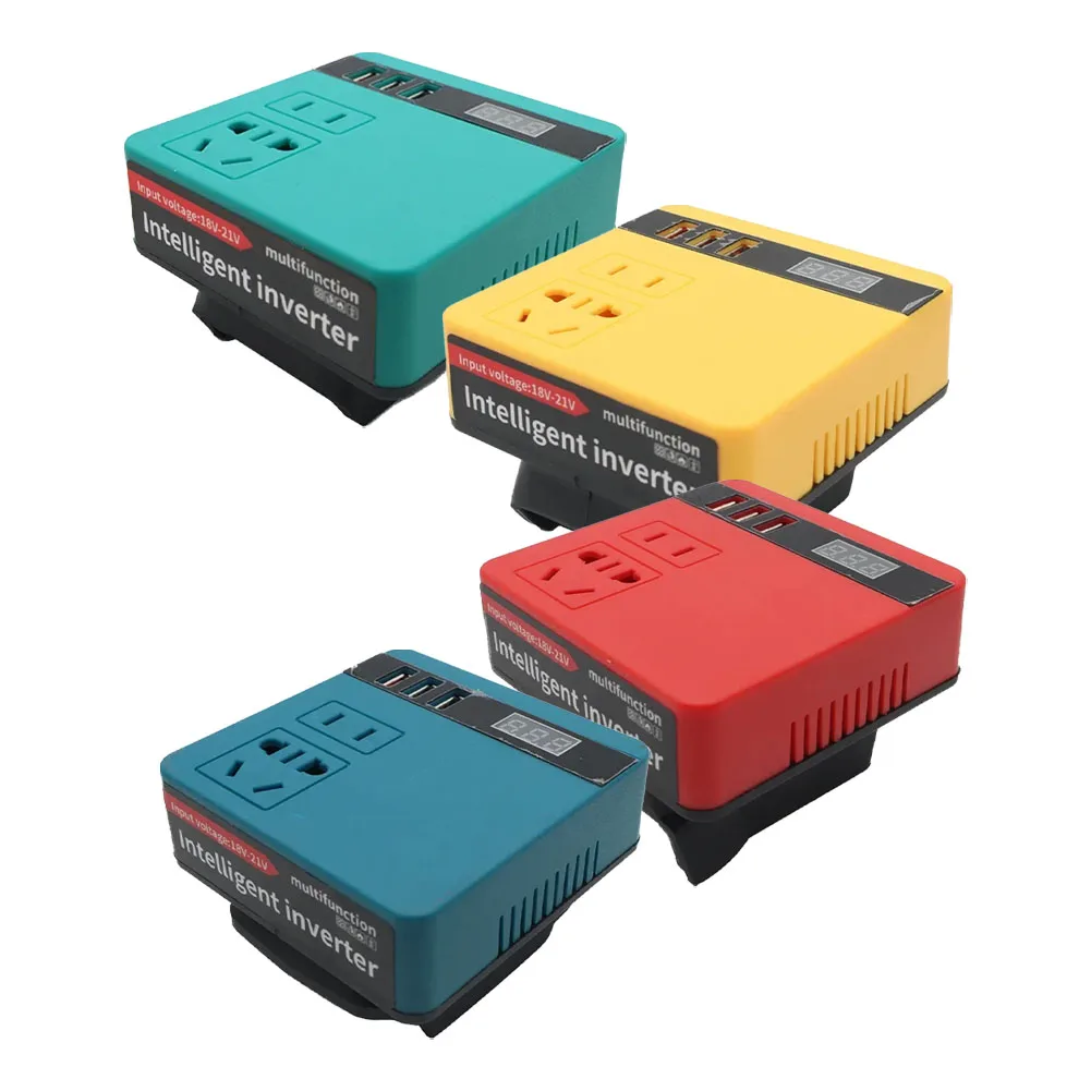 220V Multi-function Smarts Lithium Battery Inverter Outdoor 120W USB Power Bank For DeWalt Makitas Support 5V-30V DC 18v-21v