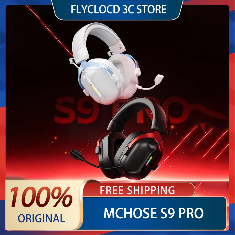 

MCHOSE S9 Pro E-sport Gaming Headphone 3 Mode Wireless Aluminum Alloy AI Noise Reduction Gaming Headset Gamer Accessory Custom