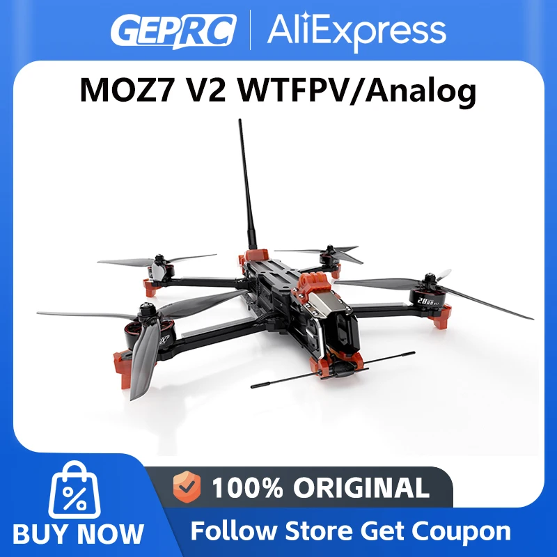 GEPRC MOZ7 V2 التناظرية / WTFPV FPV GPS 7 بوصة أجهزة الاستقبال عن بعد طويلة المدى بدون طيار 1450KV V1.1 ELRS915M/2.4G Gemx ثنائي النطاق تلقي