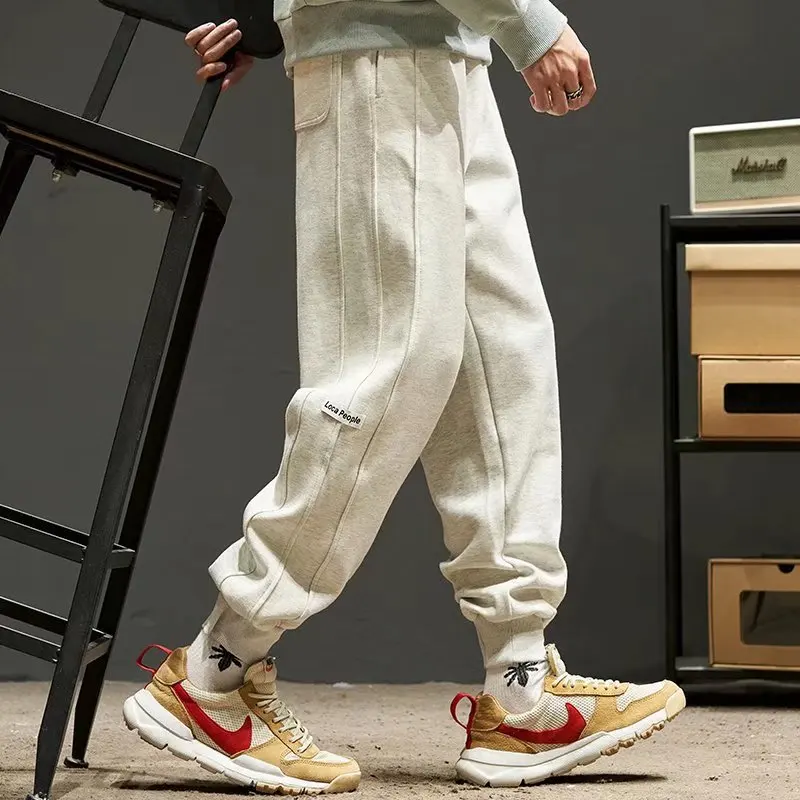 

EAEOVNI Casual Skinny Pants Men Joggers Sweatpants Sportswear Streetwear Track Pants Pencil Trousers Solid Tracksuit Bottoms