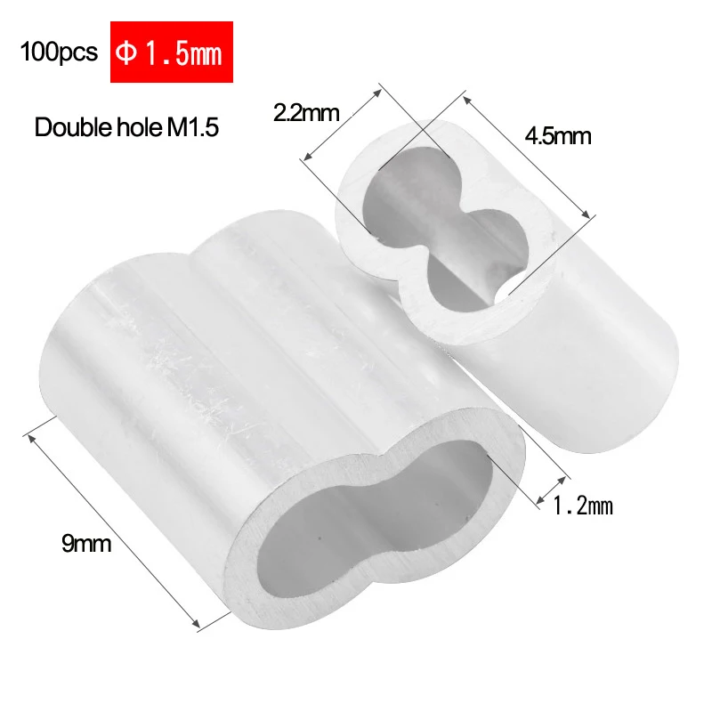 M1 Để M12 Nhiều Thông Số Kỹ Thuật Thép Dây Cáp Dây Cố Định Clip 8-Hình Dáng Đôi Lỗ Nhôm Ferrules KẹP UốN vòng Lặp