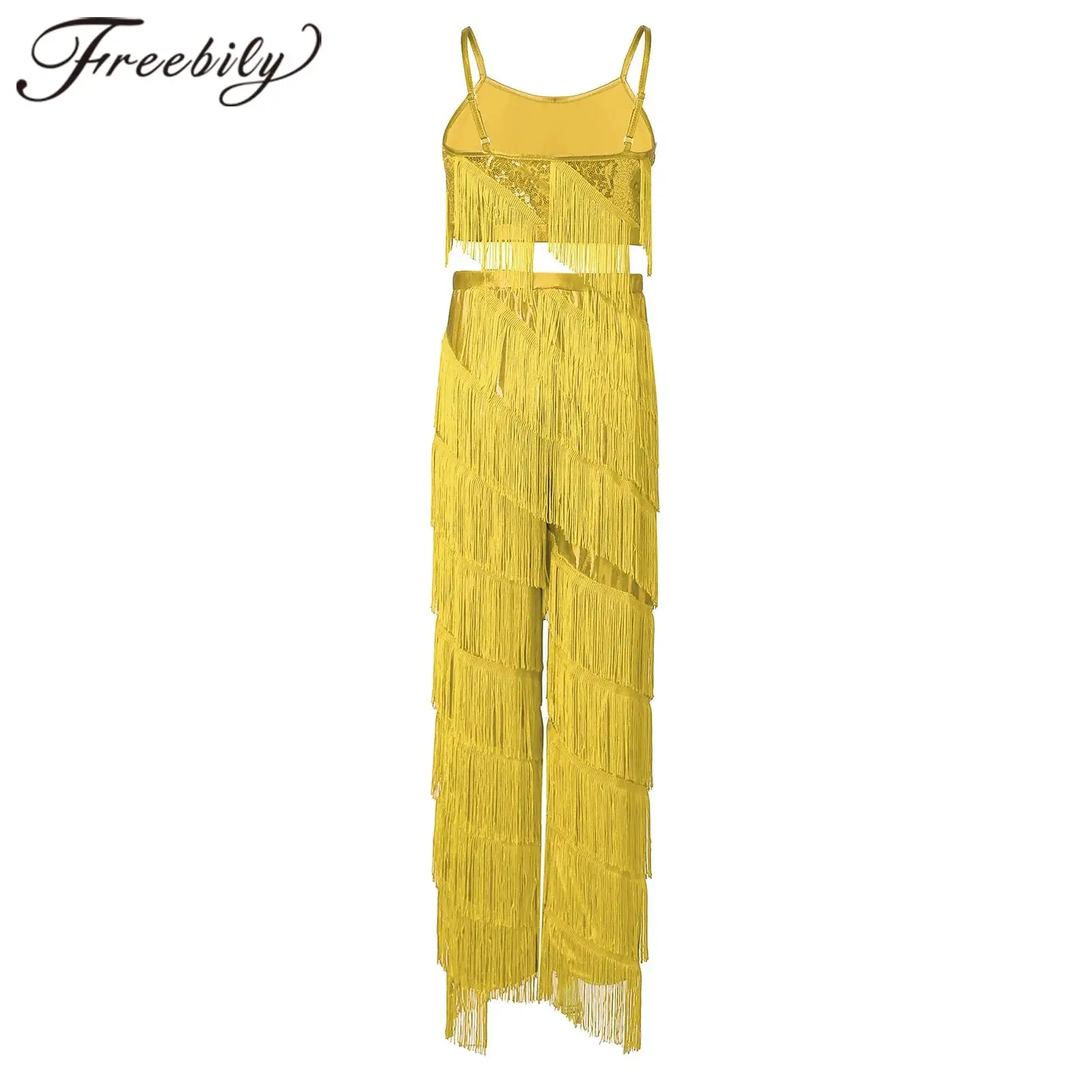 Girls Tassel Latin DanceFringed Outfit Girls Salsa Tango Chacha Ballroom Dance Wear Leopard Costume Stage Performance Clothes