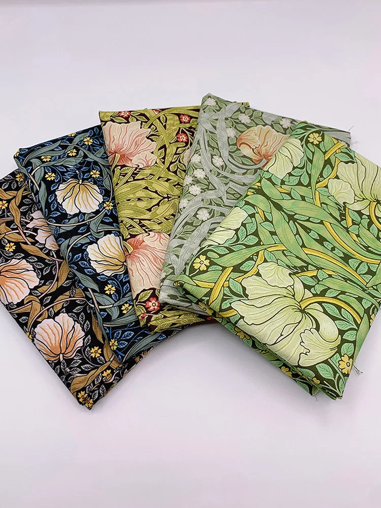 Tela de algodón William Morris Magpie, patchwork hecho a mano para coser ropa y vestidos, por medio metro