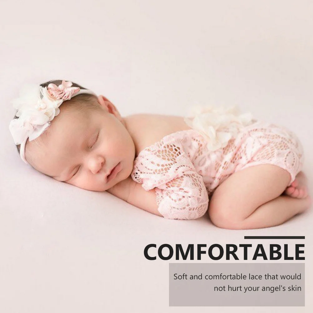 

1 комплект, комбинезон для новорожденных девочек, розовое кружевное платье, мягкая повязка на голову, реквизит для фотосъемки, боди для младенцев, кружевной комбинезон для новорожденных