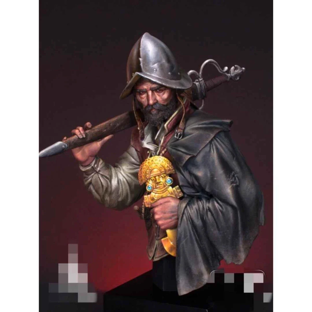 

1/12 Resin figure unpainted model Kit, military theme, bust of Spanish Conquistador unassembled and unpainted GK