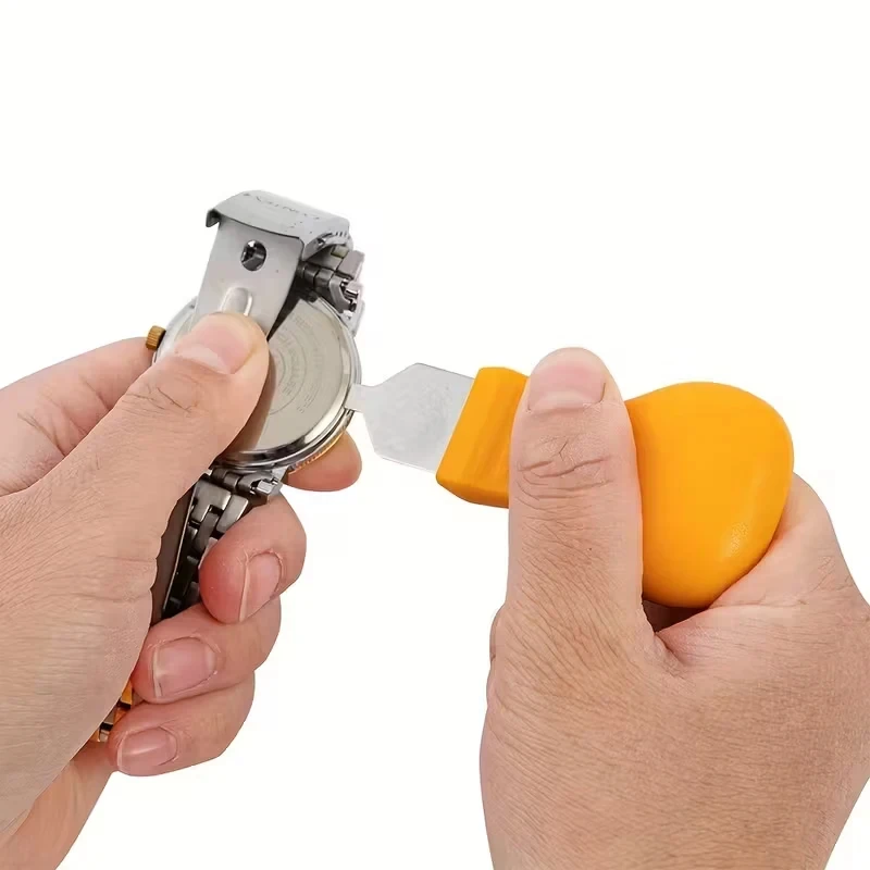 7-Piece Watch Back Cover Disassembly Kit, Watch Pry Knife+Unboxing Knife+Watch Wiping Cloth, Watch Repair Tool Set