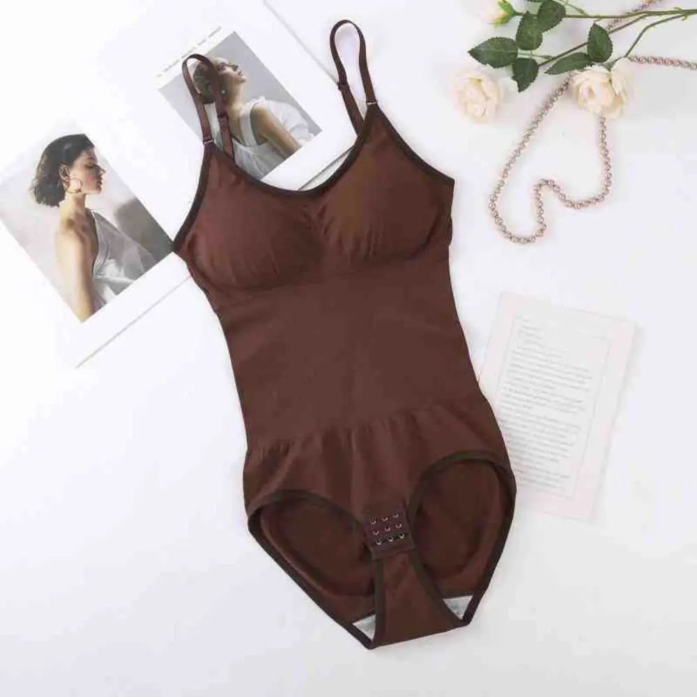 Thong Leotard Women's Shapewear Round Neck Seamless Slim Fit Bodysuits Butt Lifting Tummy Control Compression Jumpsuit Exercise