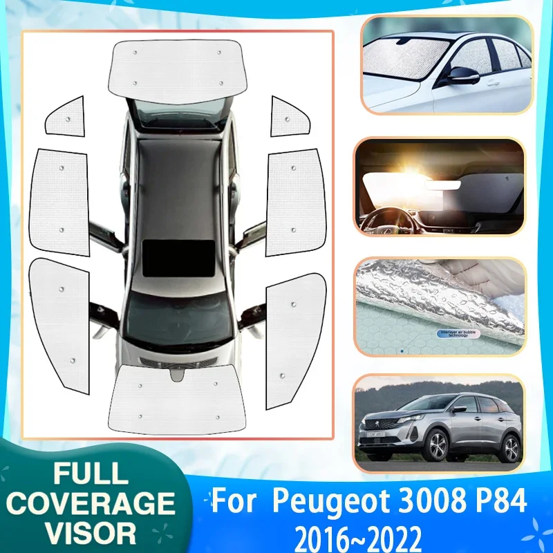 

Auto Full Coverage Sunshades For Peugeot 3008 Accessories 2022 ~ 2016 P84 Car Sunscreen Window Sunshade Cover Car Accessories