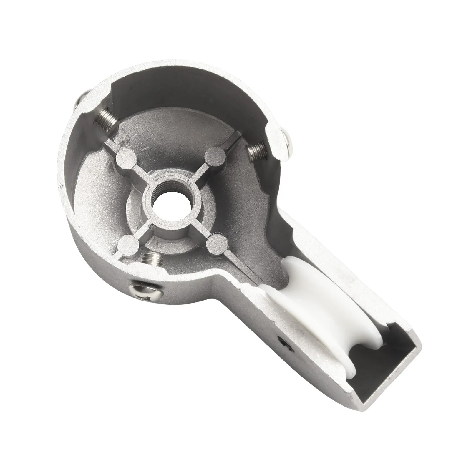 

Flagpole Truck Flag Pole Part Flagpole Cap Truck Pulley Alloy Sliver Rope Flagpole Hardware Garden Supply Help Lower Raise Flag