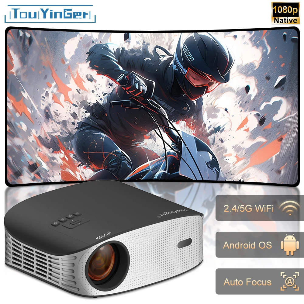 

Touyinger ET32 Full HD 1080P Projector Android 9.0 5G WIFI Home theater Media Video Player Smart Beamer