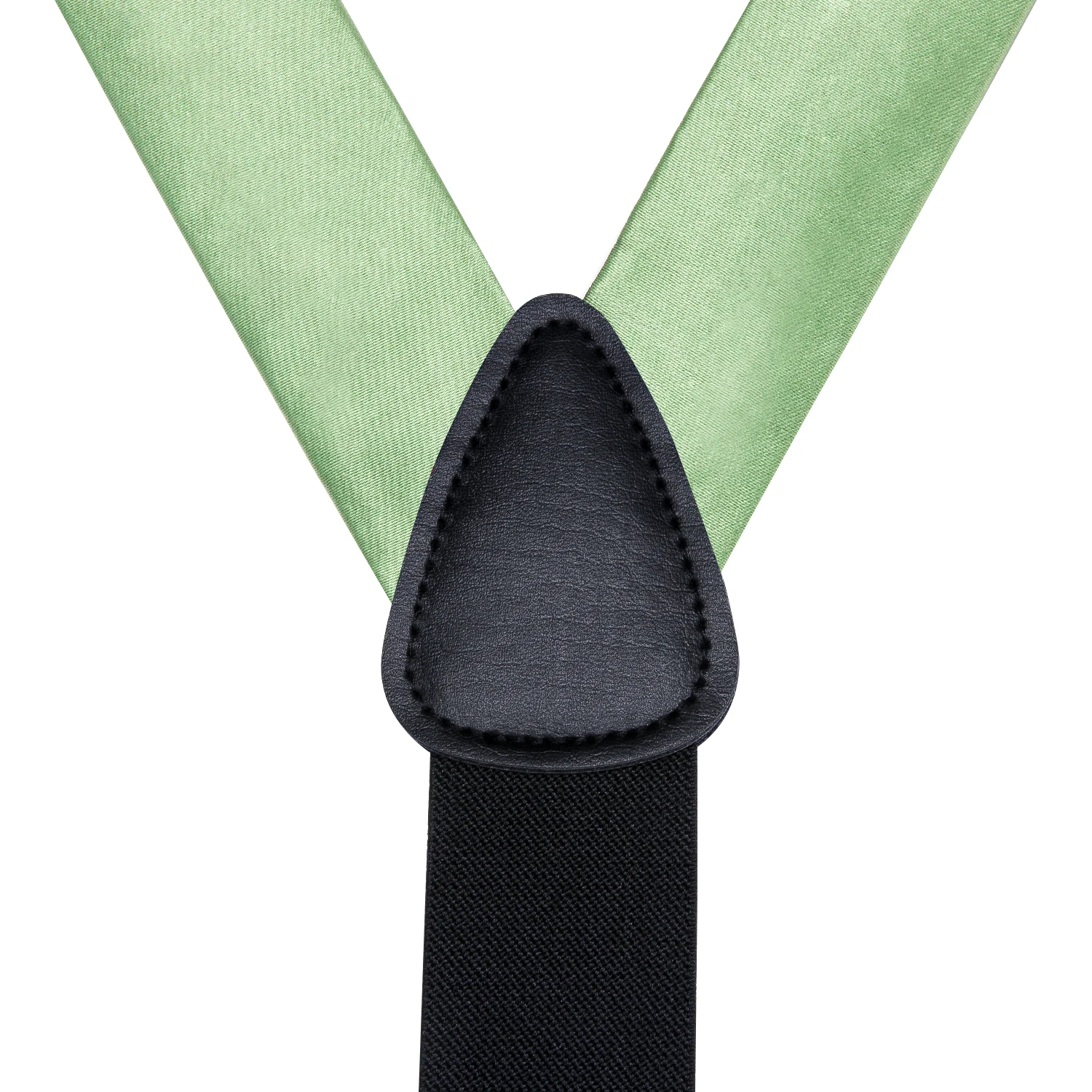 Hi-Tie Sage Green Solid Silk Men Suspender Bowtie Hanky Cufflink Adjustable Clip On Brace for Male Wedding Business Wholesale