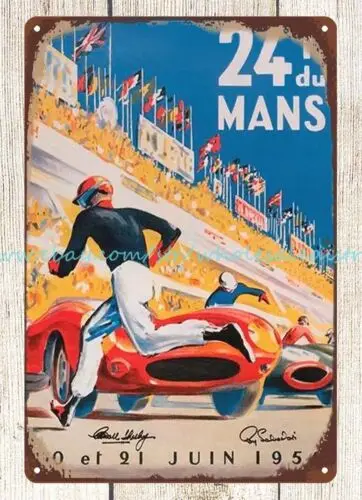 local home decor stores 1959 24 Heures du Mans Sports racing car metal tin sign