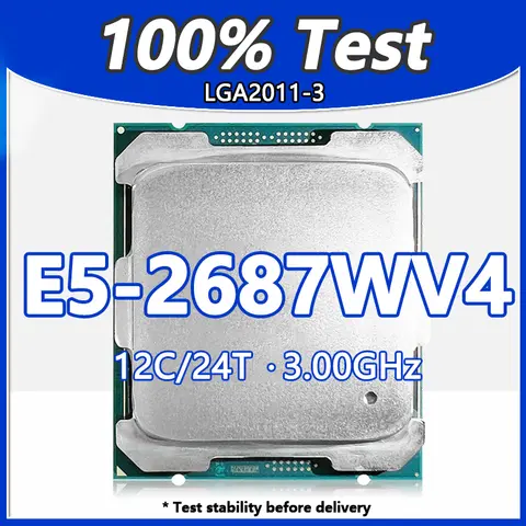 Xeon E5-2687WV4 CPU 12 Cores 24 Threads 3.0GHz 30MB 160W DDR4 LGA2011-3 For X99 server motherboard xeon E5 2687W V4 processor