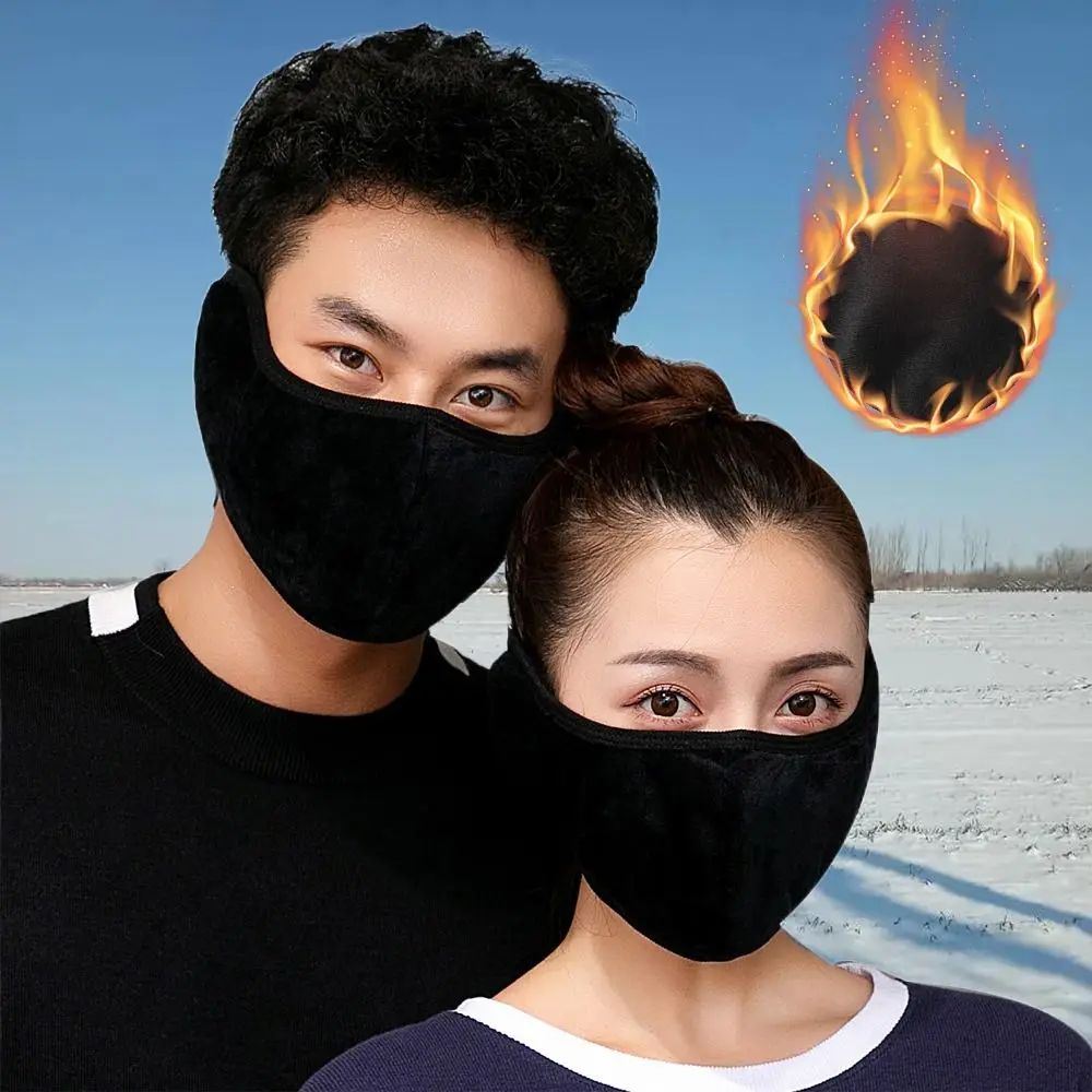Trendy Plush Riding Windproof Mask Coldproof Winter Warm Ear Protection Mask Cycling Face Mask For Women Man