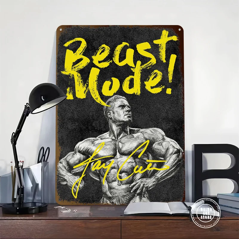 Gym Inspirational – “Beast Mode” Motivational 3D Texture Metal Poster Customized Wall Art Tin Sign Gift for Mancave Decor Luxury