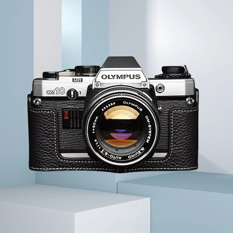 

Design for Olympus OM10 OM20 OM30 Handmade Camera Genuine Leather Camera Bag Body BOX Case Protective Sleeve Box Case