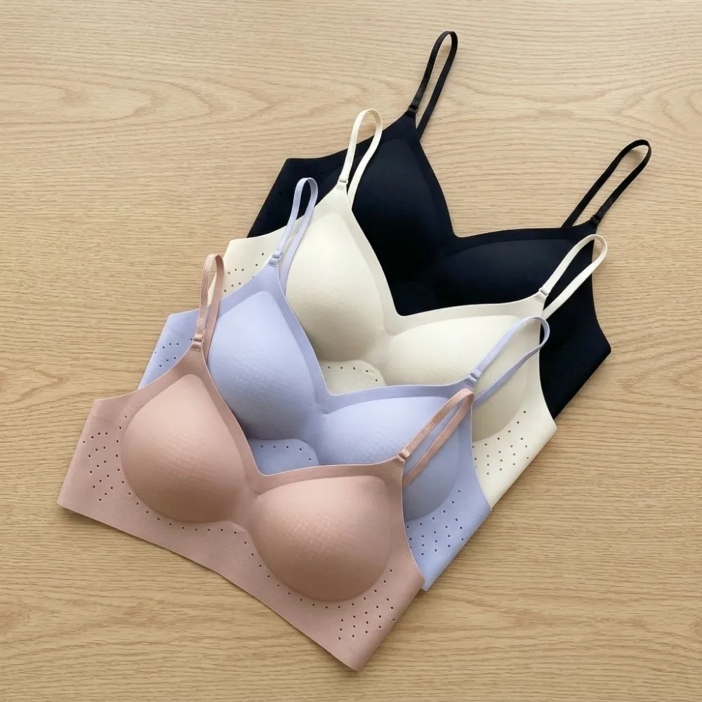 Deep V Invisible Push Up Bra Wireless Support Backless Halter Bra Underwear for Women Shockproof Seamless Multiway Bra Girls