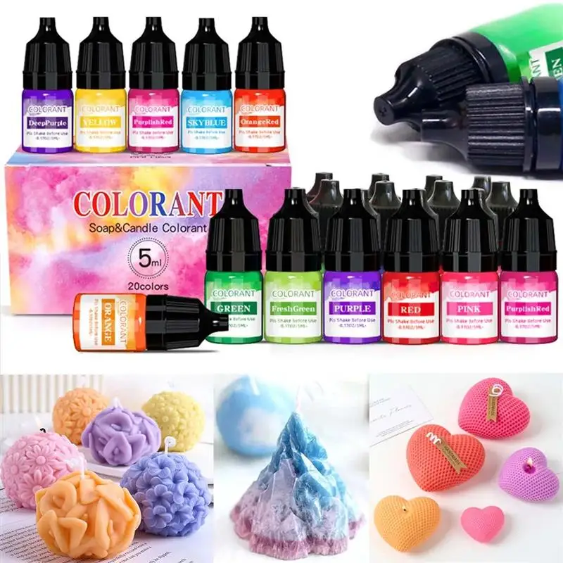 

20 Colors 5ml Candle Dyes Pigment Aromatherapy Liquid Colorant Pigment DIY Candles Mold Handmade Crafts Soap Coloring Pigment