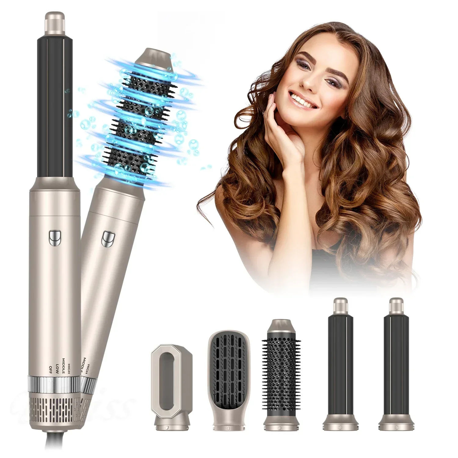 2024New Hair Dryer 5 in 1 Multifunctional Professional Hairdresser Straightener with Hair Brush Blow Dryer for Hair Multi Styler