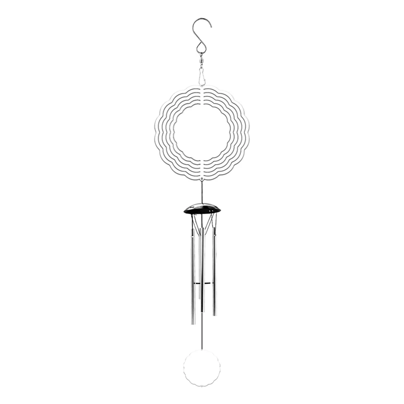 Sublimation Wind Spinner Blanks Outdoor Decor, Windchimes With 4 Thickened Aluminum Tubes For Mom Grandma Women Easy To Use