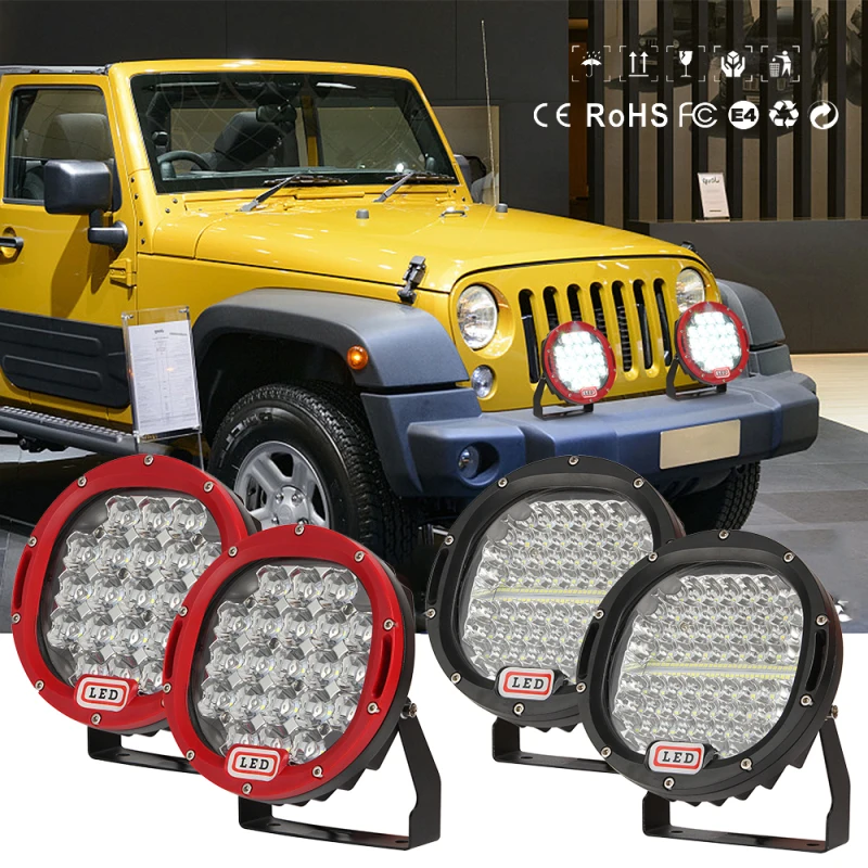 Round LED Work Light 7 Inch 12V 24V Dual Color Spotlight Auxiliary Lamp For Truck ATV SUV Jeep 4x4 Offroad Light