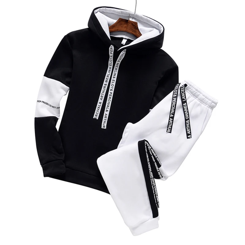 Spring Hoodie Sets Men Tracksuit Casual Hoodies Sweatshirt+Sweatpants 2 Piece Set Male Pullover Hoody Fashion Streetwear Clothes