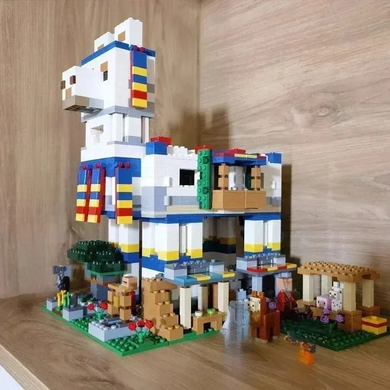 

1252PCS New Game World Repair Alpaca Village Creative Building Block Model Educational Children's Gift Toys
