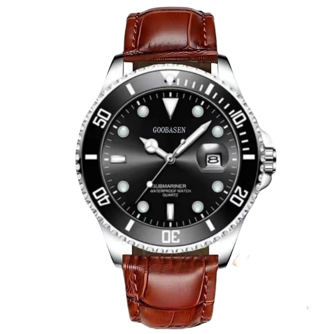 Men's Skeleton Quartz Mechanical-Style Watch with Night Light and Calendar, Water-Resistant