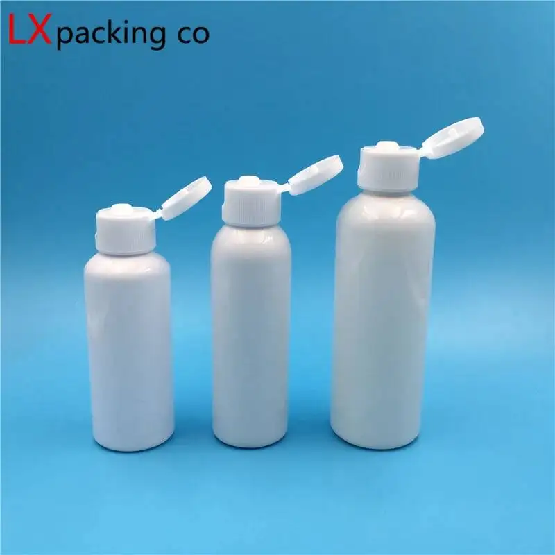 

50PCS 10ML 30ML 50ML 100Ml White Plastic Bottles Water Perfume Oil Packaging Flap Cap Empty Cosmetic Containers Travel Liquid