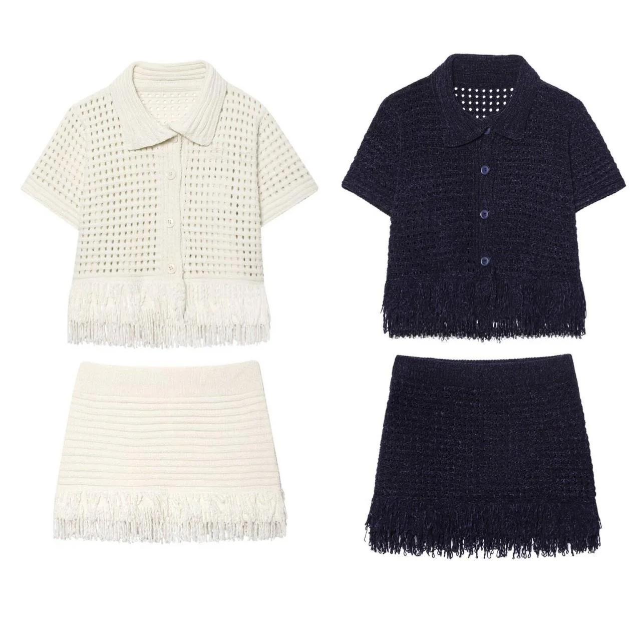 여성용 홀로우 태슬 니트 자켓 오픈 카디건 슬레 폴리에스터 섬유 겨울 패션 유럽 스타일 니트웨어 코트