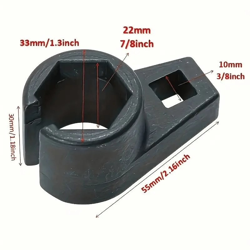 1pc Offset Oxygen O2 Sensor Socket 38 Inch Drive 78 Inch 22mm 6 Point Removal Tool for Cars