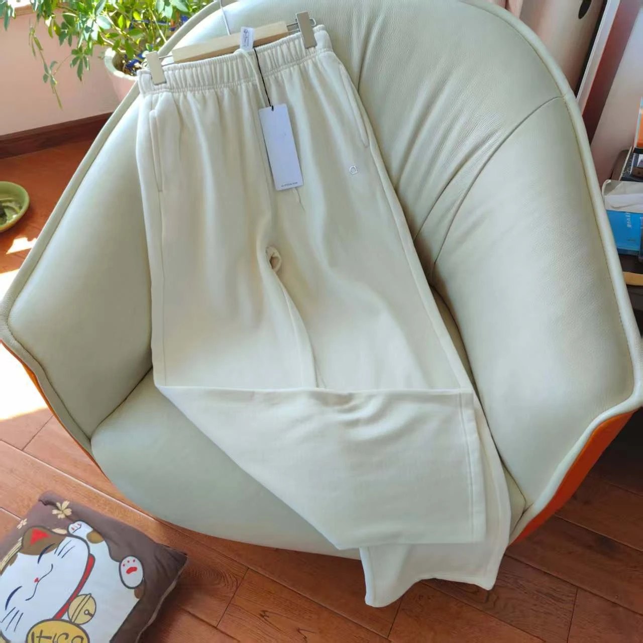 القطن مرونة الخصر الرباط بنطال ذو قصة أرجل واسعة المرأة عادية فضفاض مستقيم الساق Sweatpants الخريف الشتاء الرياضة ركض النساء