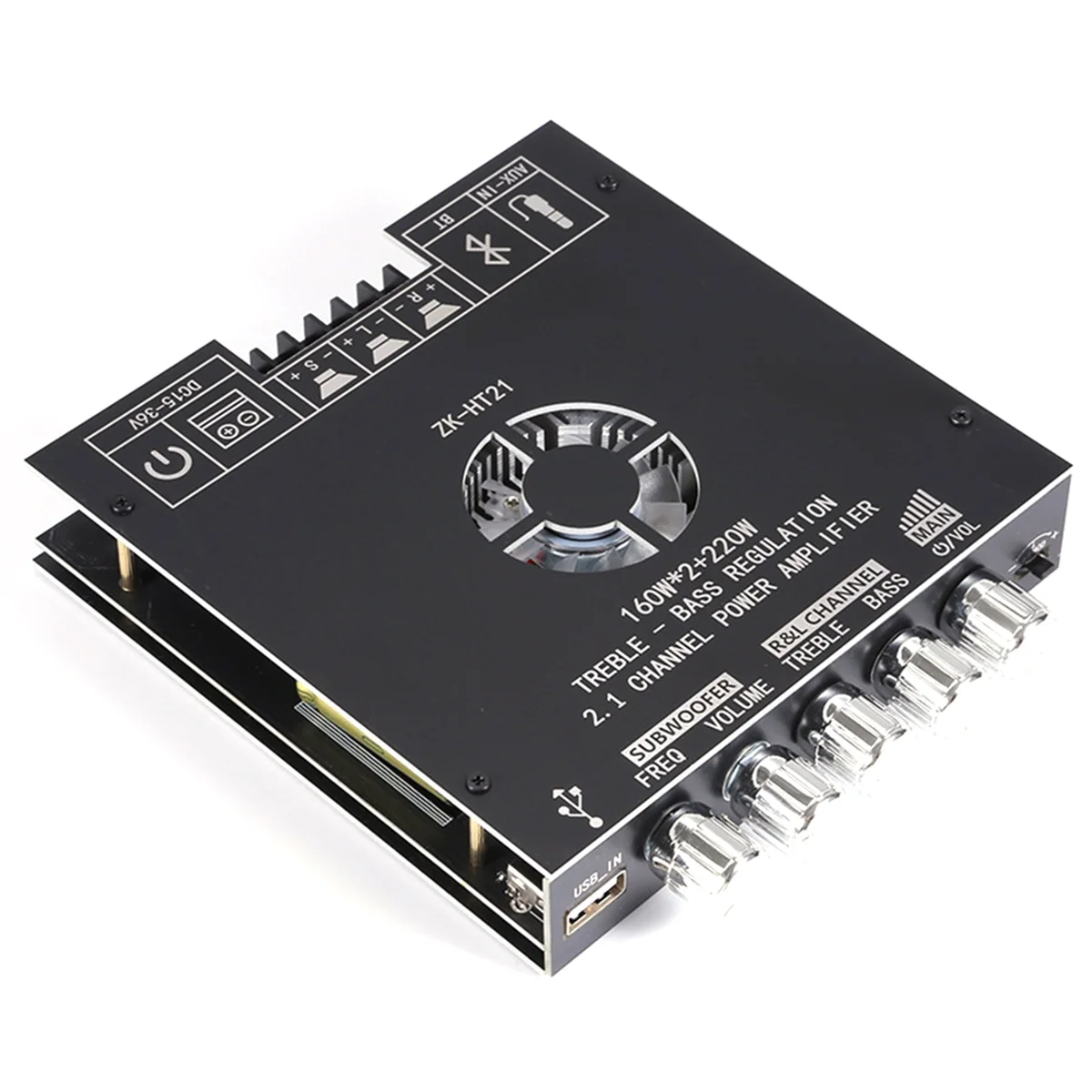 AB53 -HT21 2.1 Channel TDA7498E 160Wx2 + 220W Modul Amplifier Daya Digital Bluetooth Subwoofer Nada Tinggi dan Rendah