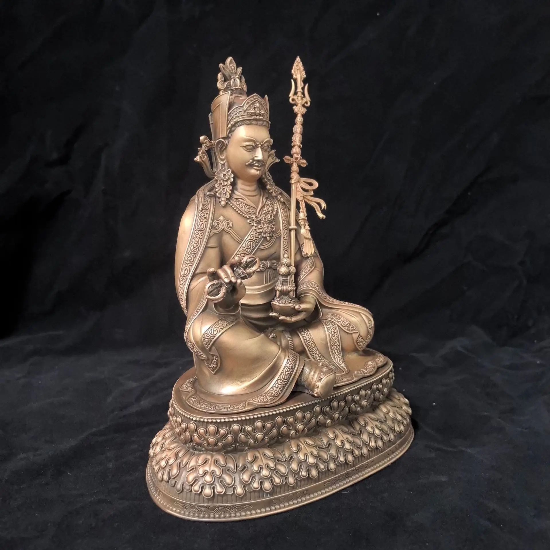 CZ Lotus Peanut Master Copper Buddha Statue Tibetan Small Buddha Statue Ornament Home Offering