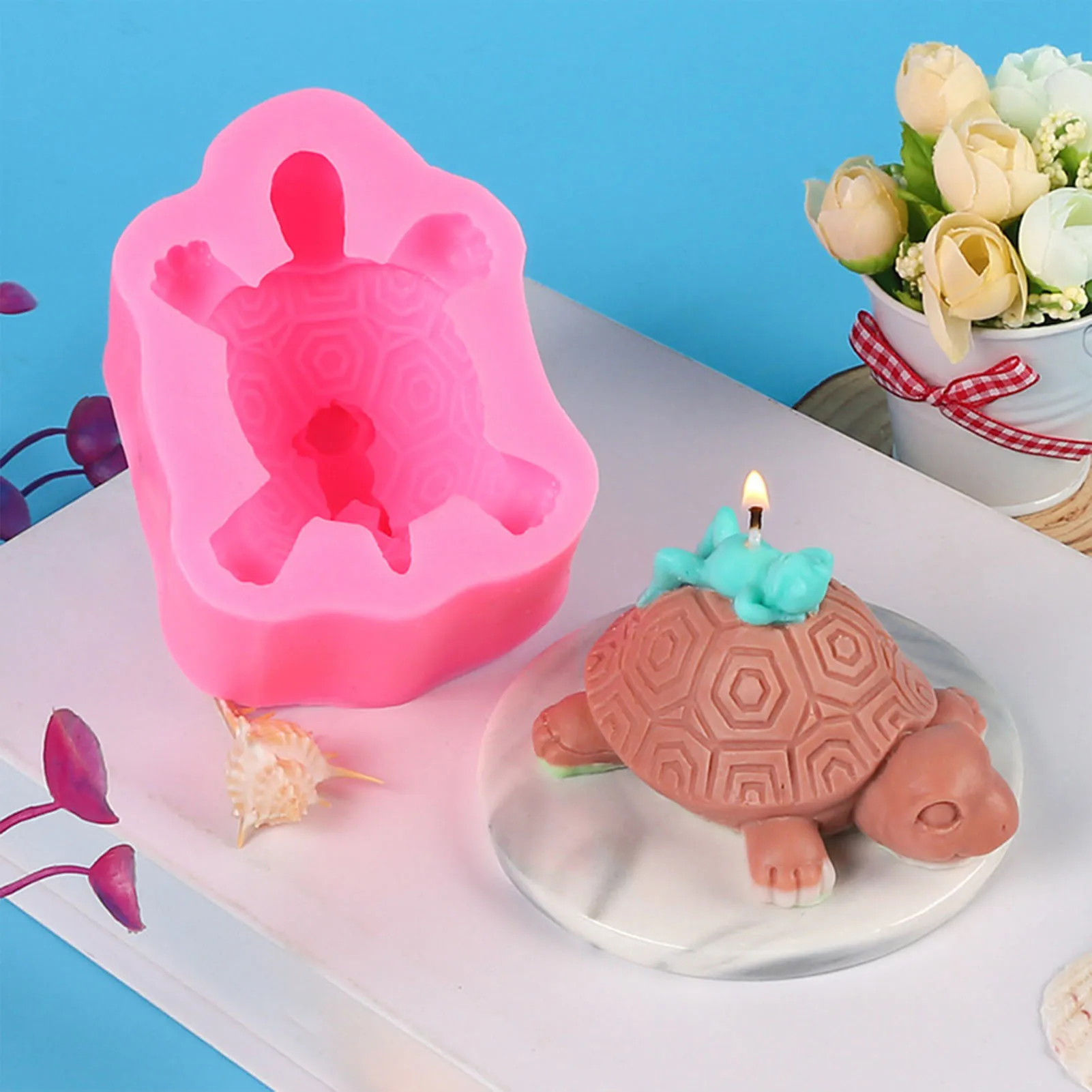 3D Sea Turtle Silicone Mold Resin Craft Supplies No-Stick Chocolate Molds Party DIY Decoration for Cake Decorating Polymer Clay