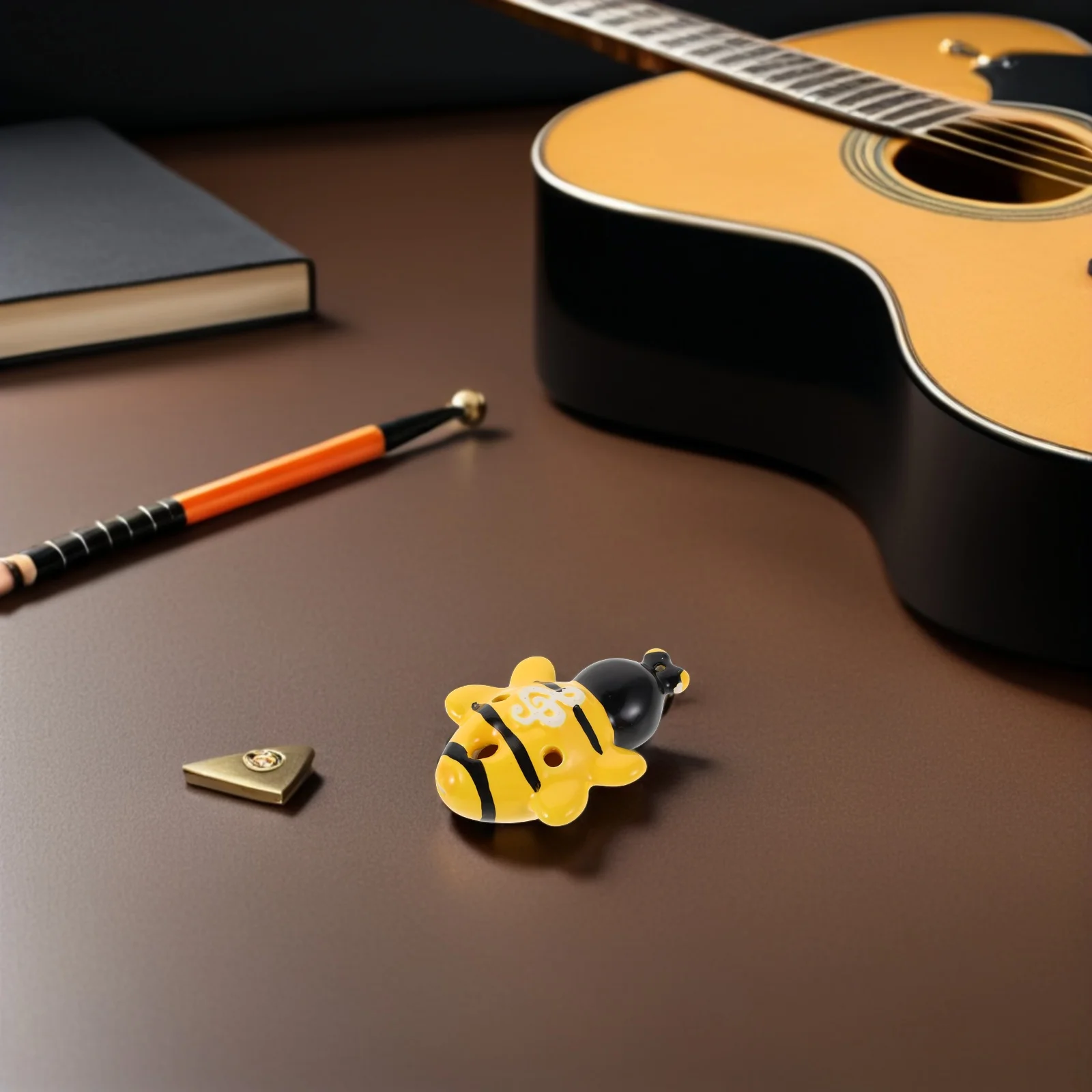 

Mini Bee Ocarina 6 Holes Alto C Yellow Ceramic Wind Instrument for Kids Beginners Portable Traditional Chinese Flute