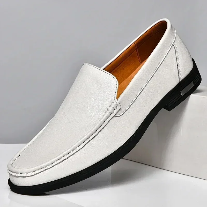 Genuine Leather Men\'s Shoes Classics Business Dress Shoes Moccasins Slip on Loafers Driving Shoes for Men Casual Shoe Big SIze48