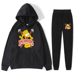 Backwoods Simpson Printed Hoodie Pant Suit Men's Loose Autumn Coat Casual High Quality Sportswear