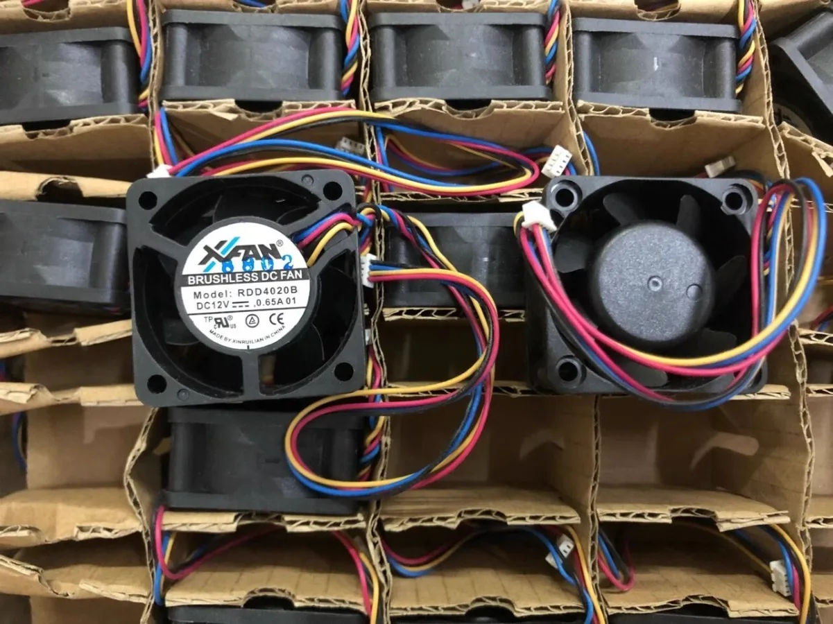 1PCS for RDD4020B DC12V 0.65A 4020 4CM 4-Wire Dual Ball Cooling Fan