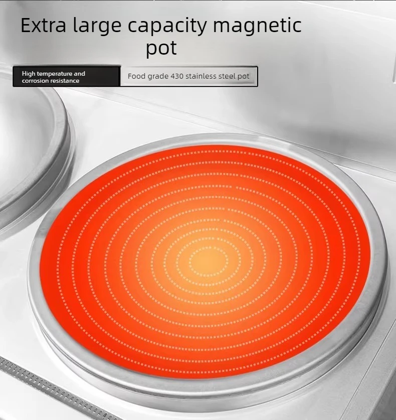 

Индукционная плита высокой мощности, коммерческая индукционная плита для отелей, электрическая одноконфорочная плита из оцинкованного железа с серебристой керамической поверхностью