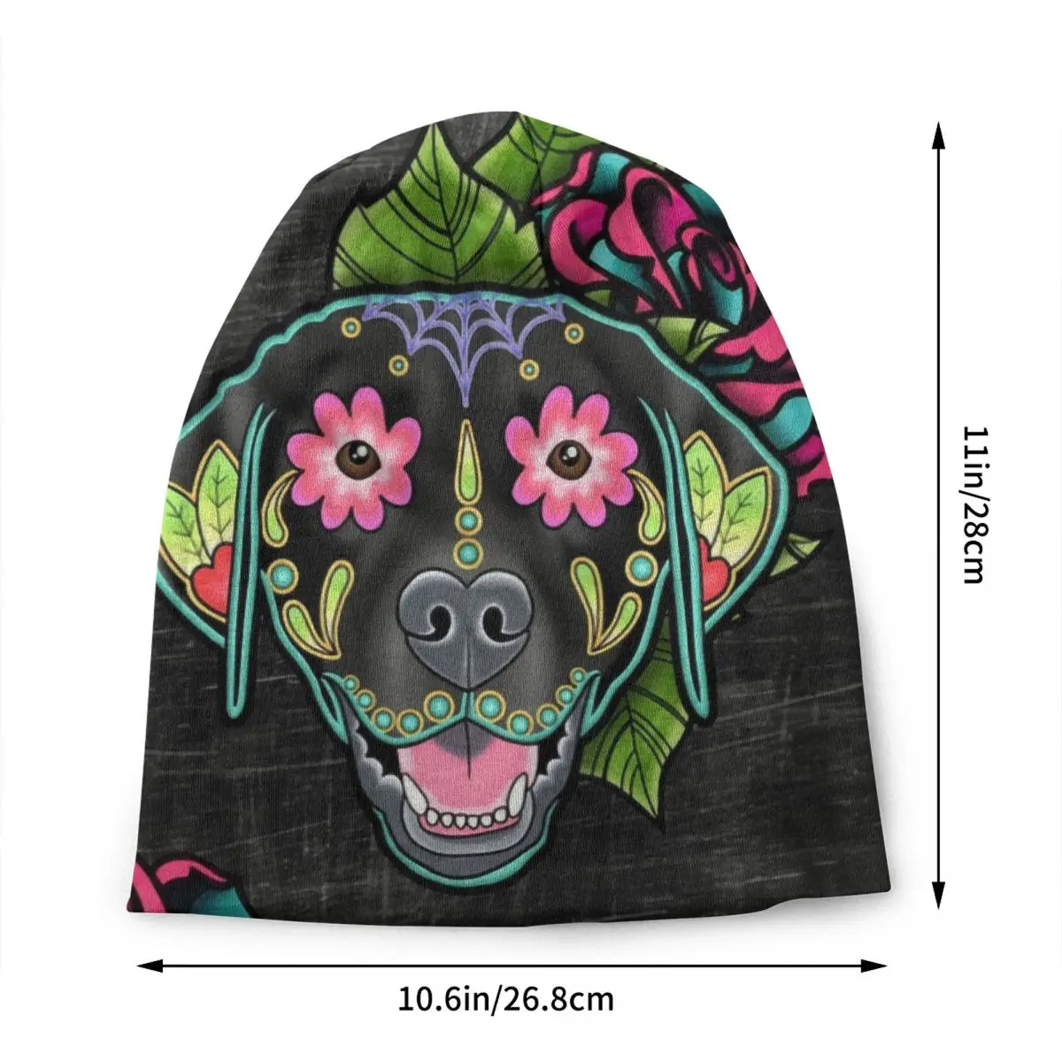 Day Of The Dead Labrador Retriever Bonnet Hats Cool Knitted Hat Autumn Winter Warm Sugar Skull Dog Skullies Beanies Caps