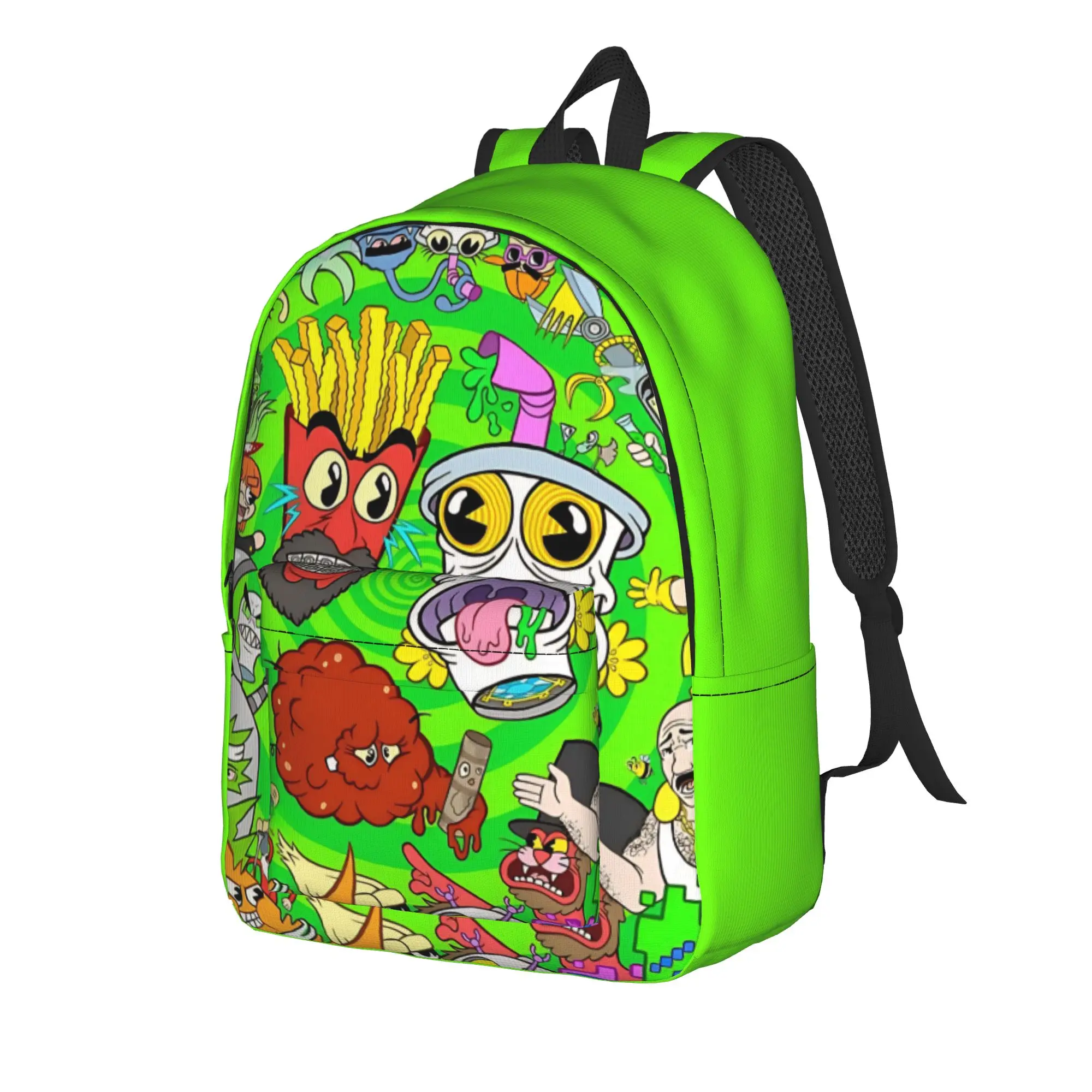 Back to school season Vintage weird surreal food  Knapsack ATHF High School Students Bookbag Backpack
